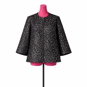 Ruby Rd. Black and Silver Floral Cape